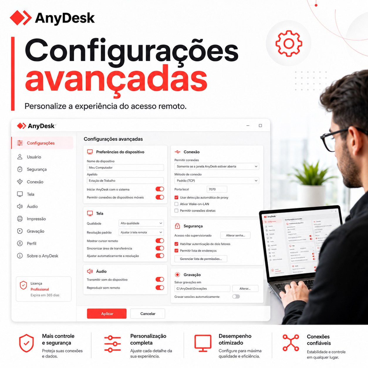 Tutoriais de AnyDesk Download e instalação